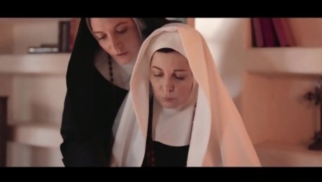 Two sinful mature nuns are licking and munching each others pussies