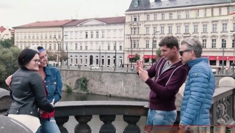 GERMAN HORNY GIRLS PICK UP GUY IN PUBLIC AND FUCK HIM HOME