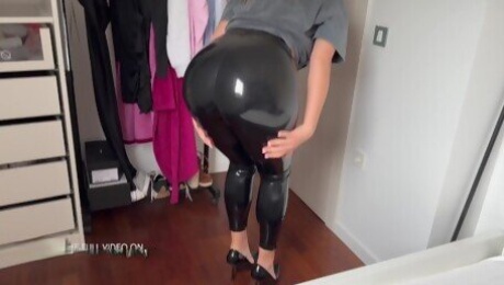 DRY HUMP - Your English Teacher wants Cum on her Leather leggings